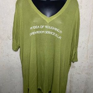 Green thermal Wildfox v neck t shirt.